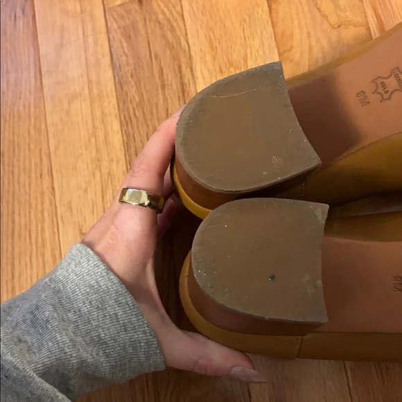 TORY BURCH WOMENS JESSA 55MM PUMP LOAFER HEEL CALF LEATHER 9 DEEP VICUNA CAMEL - Picture 8 of 8